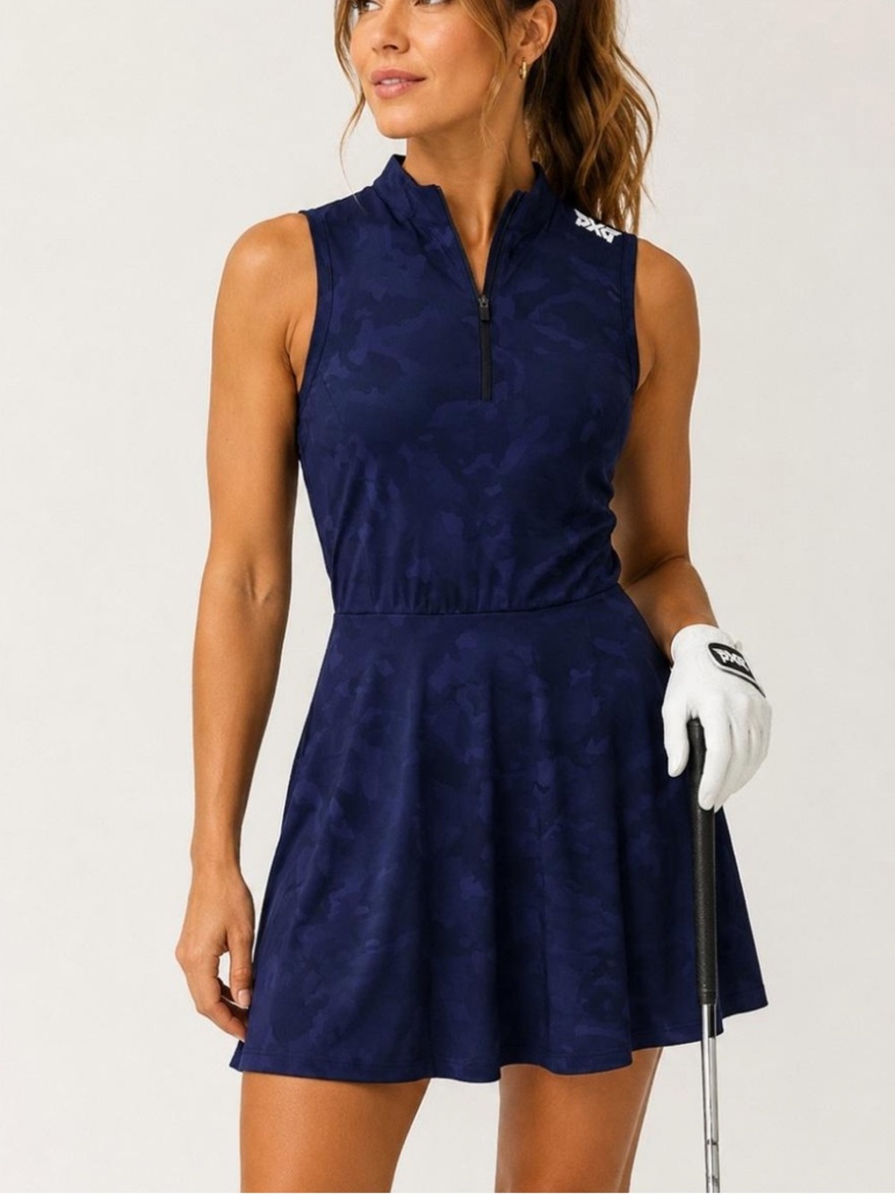 PXG Sleeveless Fairway Blue Camo Dress, Size Small